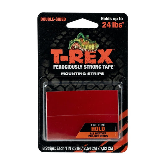 T-Rex Ferociously Strong Mount Strips Pack 8 2.54 x  7.62cm