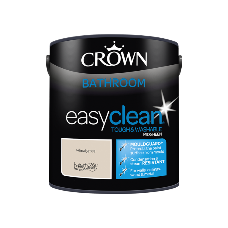 Crown Easyclean Bathroom Mid Sheen 2.5L Wheatgrass