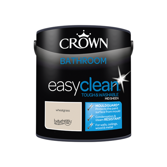 Crown Easyclean Bathroom Mid Sheen 2.5L Wheatgrass