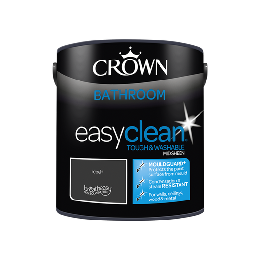 Crown Easyclean Bathroom Mid Sheen 2.5L Rebel