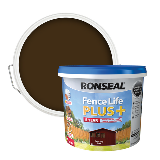 Ronseal Fence Life Plus 9L Country Oak