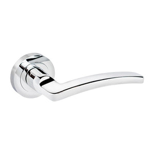 Securit Nova Lever On Rose Door Handle Polished Chrome 52 x 9mm