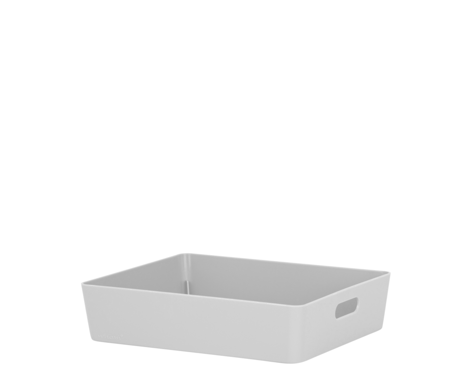 Wham Studio Rectangular Basket 25 x 20 x 6cm Cool Grey