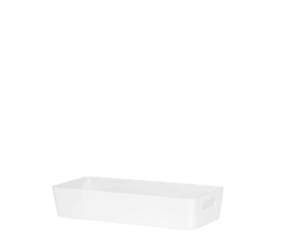 Wham Studio Rectangular Basket 30 x 12.50 x 6cm Ice White
