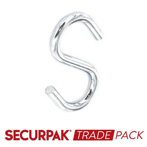 Securpak Steel S Hooks Zinc Plated 50mm 10 Pack