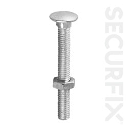 Securfix Carriage Bolt Zinc Plated M10X150mm 10 Pack