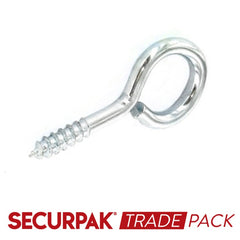 Securpak Screw Eye Zinc Plated 20mmx2 100 Pack