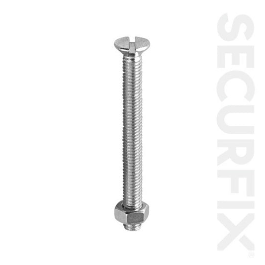 Securfix Csk Machine Screw Zinc Plated M4X25mm 100 Pack