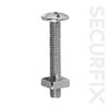 Securfix Roof Bolt Zinc Plated M6X20mm 50 Pack