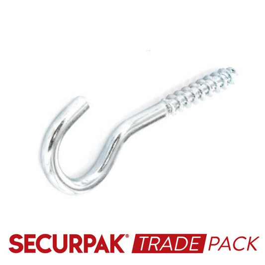 Securpak Screw Hook Zinc Plated 80mmx12 25 Pack