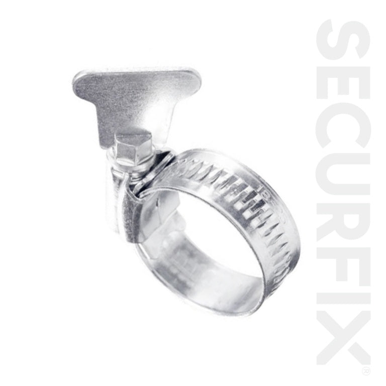 Securfix Hose Clip 16-25mm Thumbturn Zinc Plated 5 Pack