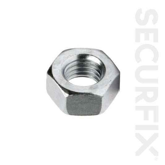 Securfix Hexagon Nuts Zinc Plated M8 100 Pack