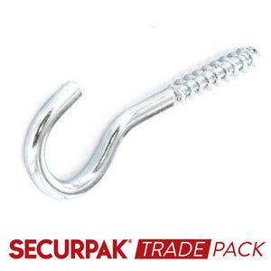 Securpak Screw Hook Zinc Plated 60mmx10 40 Pack