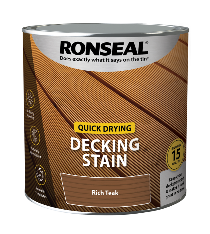 Ronseal Quick Drying Decking Stain 2.5L Rich Teak