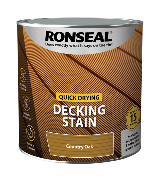 Ronseal Quick Drying Decking Stain 2.5L Country Oak