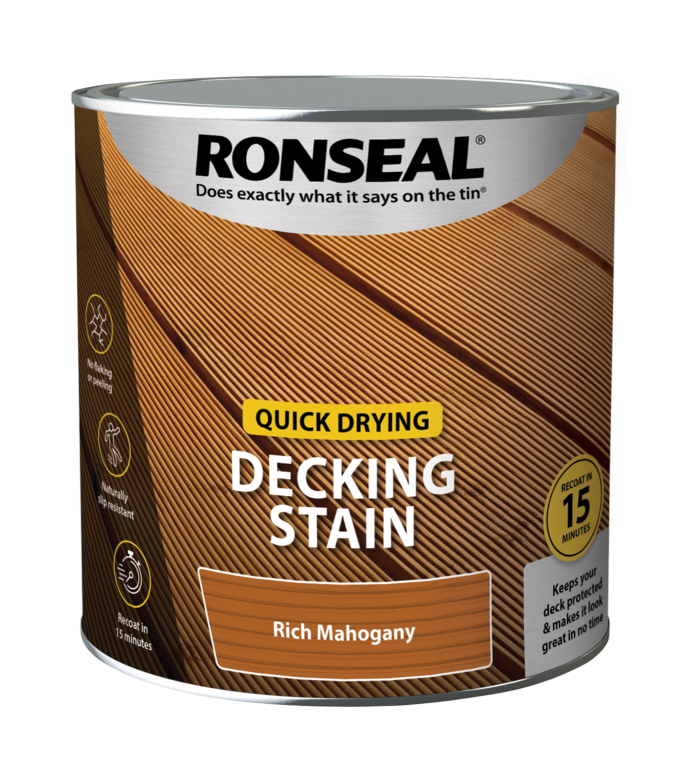 Ronseal Quick Drying Decking Stain 2.5L Rich Mahogany