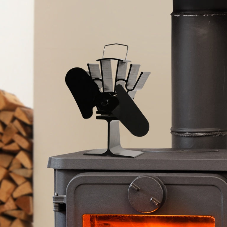Hearth & Home 2-Blade Single Stove Fan Fireplace Heat Powered Wood Burner