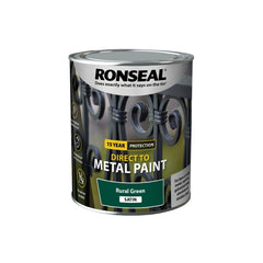 Ronseal Direct To Metal Paint 750ml Rural Green Satin