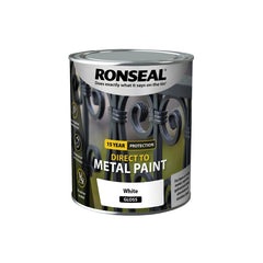 Ronseal Direct To Metal Paint 750ml White Satin