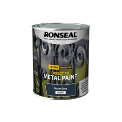 Ronseal Direct To Metal Paint 750ml Black Satin