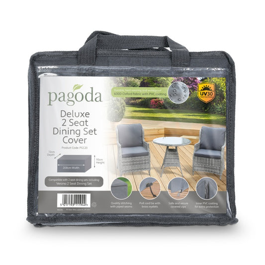 Pagoda Deluxe 2 Seat Dining Set Cover 208 x 93 x 72cm