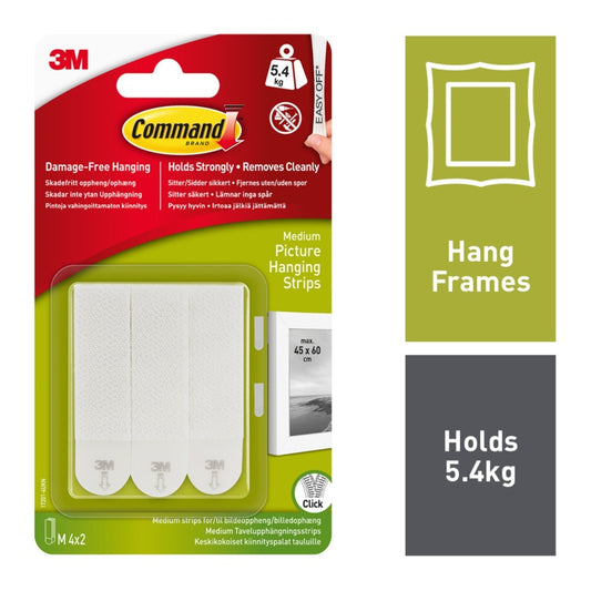 Command™ Medium White Picture Hanging Strips 4 Sets of Medium Strips