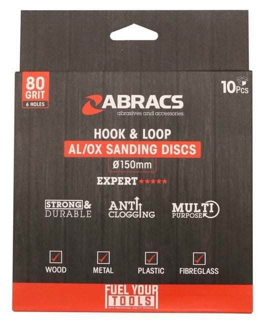 Abracs Hook & Loop Disc Pack 10 150mm x 80g