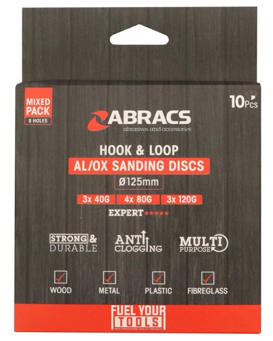 Abracs Hook & Loop Disc Pack 10 125mm