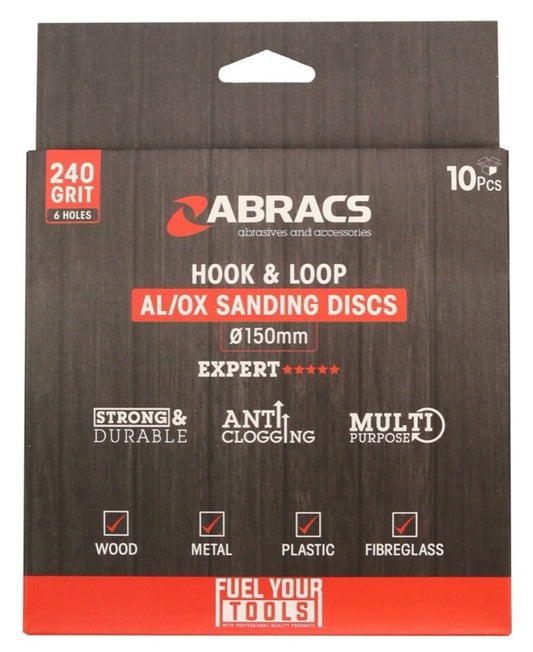 Abracs Hook & Loop Disc Pack 10 150mm x 240g