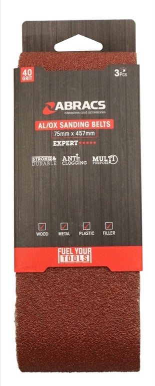 Abracs Sanding Belt 75mmx457mm 40 Grit