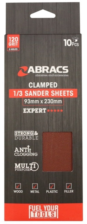 Abracs Orbital Clamped Sander Sheets 93 x 230mm 120g