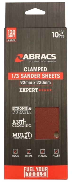 Abracs Orbital Clamped Sander Sheets 93mm x 230mm 120g
