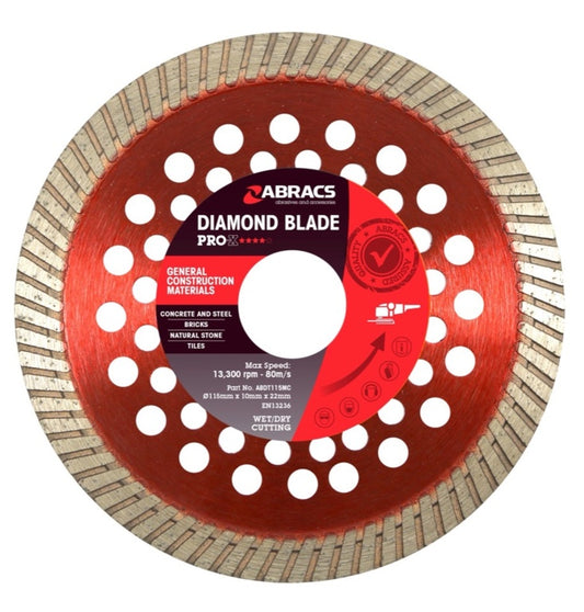 Abracs Gcm-Pro-X Diamond Blade 115mm x 10mm x 22.23mm