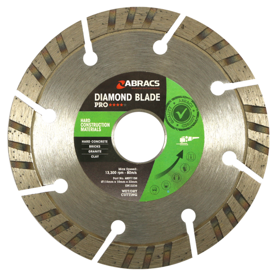 Abracs Gcm-Pro Diamond Blade 115x10x22 115mm x 10mm x 22.23mm PRO General Construction Materials Diamond Blade
