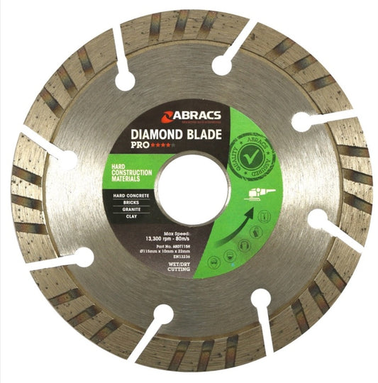 Abracs Hcm-Pro Diamond Blade 115mm x 10mm x 22.23mm