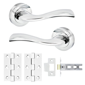 Smiths Architectural Aria Handle Latch Pack CP 52mm rose dia.