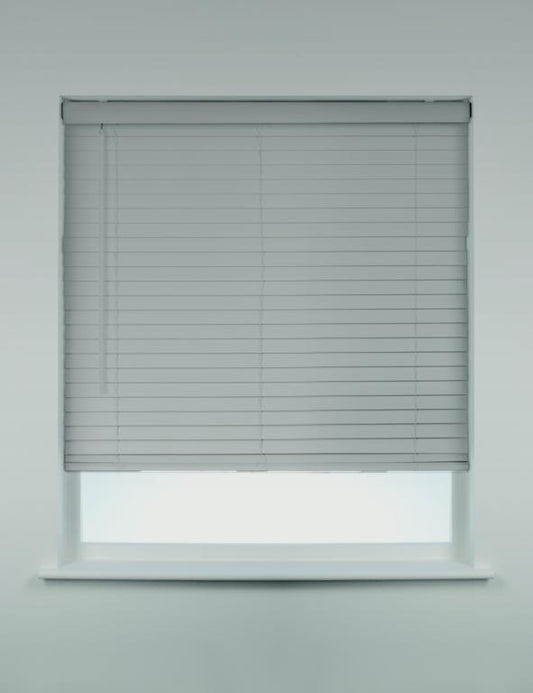 Swish Fauxwood Blind 90cm Light Grey