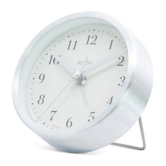 Acctim Tegan Alarm Clock Brushed Silver/White