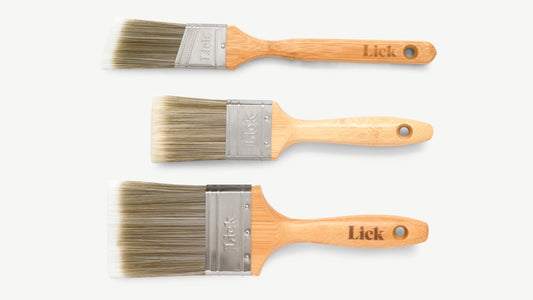 LickTools Bamboo Handle Brush Set 1.5" Angled / 2" Flat / 3" Flat