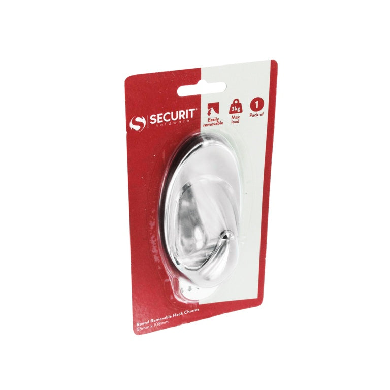 Securit Removable Oval Hook Chrome 55 x 110mm
