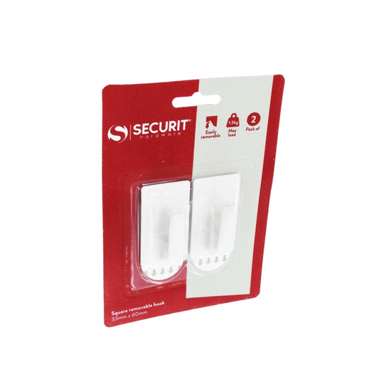 Securit Removable Square Hook White 45 x 80mm
