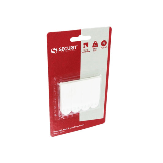 Securit Removable Hook & Loop Strips Pack 4 Small
