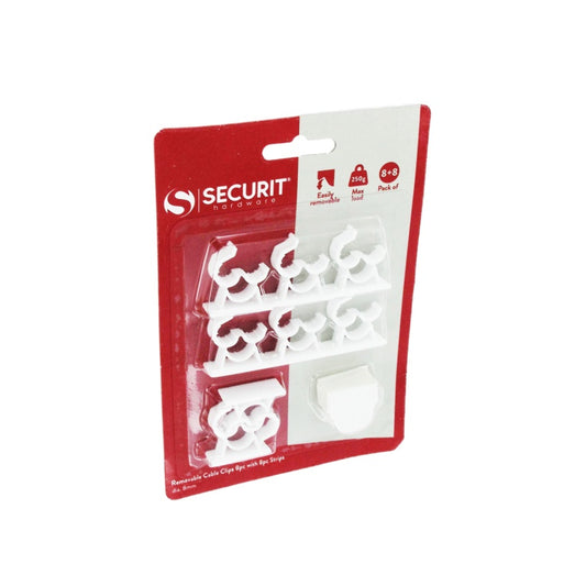 Securit Removable Cable Clips & Strips 16 Piece
