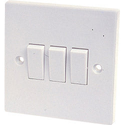 Securlec Square 3 Gang 2 Way Light Switch Square Edge