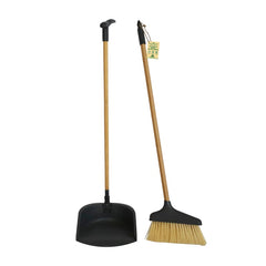 Groundsman Bamboo Long Handle Dustpan & Brush 80cm x 25cm