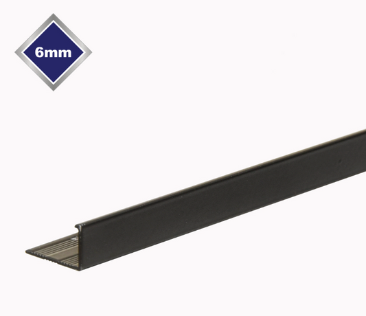 Tile Rite Smooth L Metal Tile Edge 6mm Black