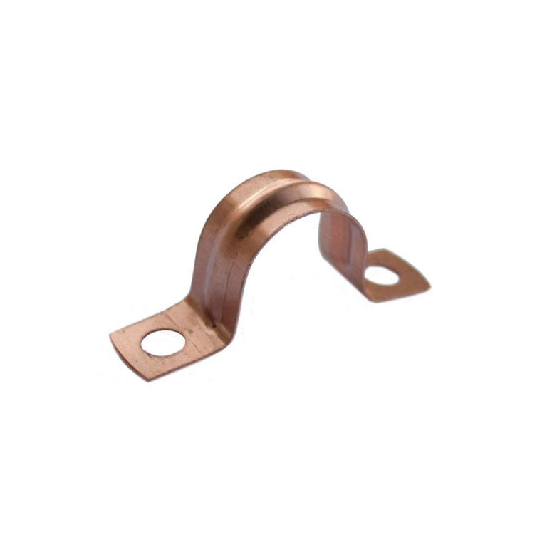 Securplumb Copper Saddle Pipe Clips 15mm Pack 8