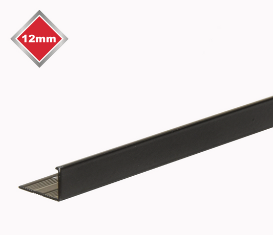 Tile Rite Smooth L Metal Tile Edge 12mm Black