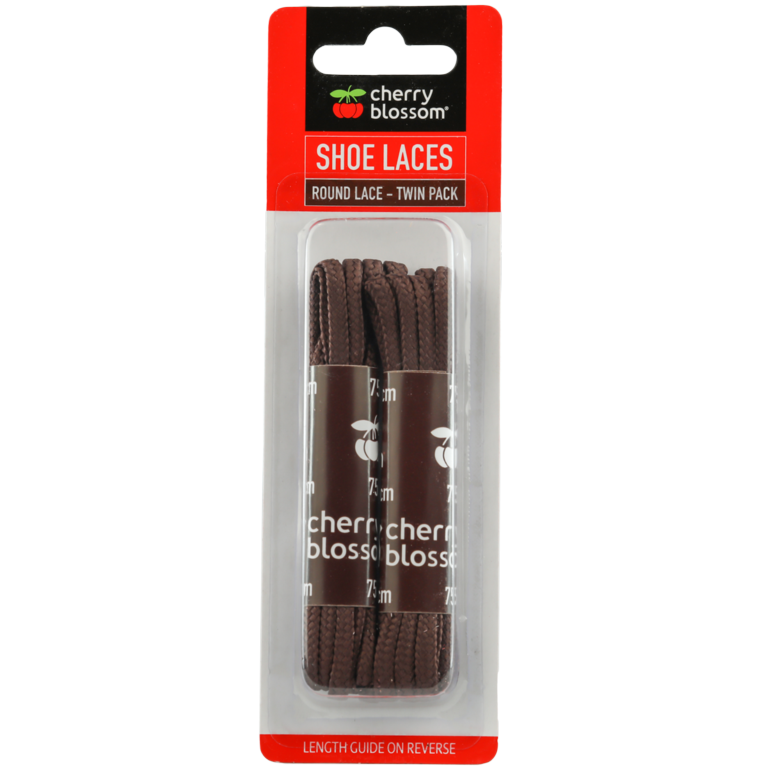 Cherry Blossom Twin Pack Round Laces 75cm Brown