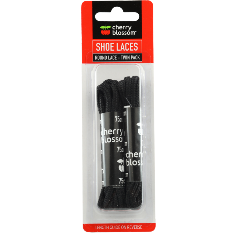 Cherry Blossom Twin Pack Round Laces 75cm Black